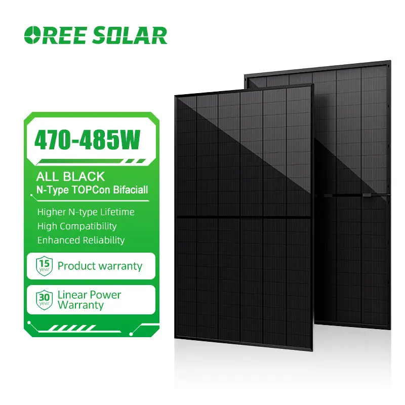 Oree wholesale price 470w 475w 480w 485w bifacial mono pv power solar module solar panel
