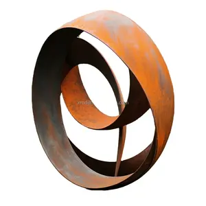 Gran oferta, escultura decorativa de acero resistente a la intemperie con forma de envoltura abstracta para exteriores con personalidad