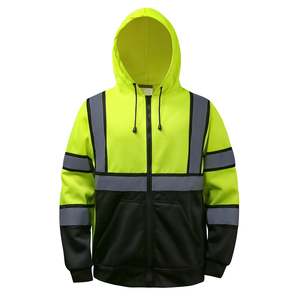Sweat-shirt de travail haute visibilité en polyester avec logo personnalisé, vêtements de travail réfléchissants pour la construction, en vente - Product Image 3