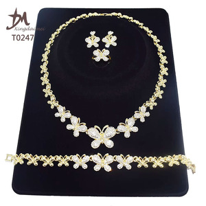 Groothandel Set Sieraden Goud 14k 4-delig Diamant vlinder Verguld Sieraden 14k Sieradenset - Product Image 5