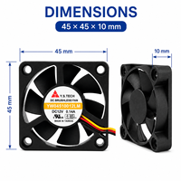 Original Y.S. Ventilateur de refroidissement axial électrique OEM Tech DC 12V 0.14A EC 4510 45X45X10mm à roulement à manchon trois fils pour onduleur
