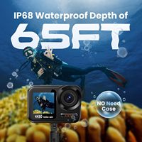 4K 60FPS WiFi Action Camera met touchscreen, dubbele display (2.0 inch), 150° groothoek, waterdicht tot 30m, IP67, CMOS-lens