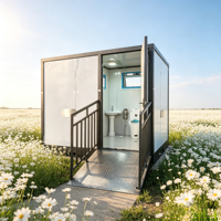 Toilettes portables de luxe conformes ADA, structure en acier, sanitaires mobiles, conteneurs chimiques, maisons préfabriquées