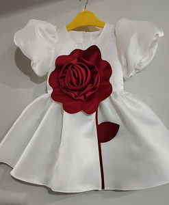 Nuovo arrivo principessa o-collo formale abiti da festa tinta unita al ginocchio Chiffon di compleanno per bambine Appliques <span class=keywords><strong>bambini</strong></span> - Product Image 3
