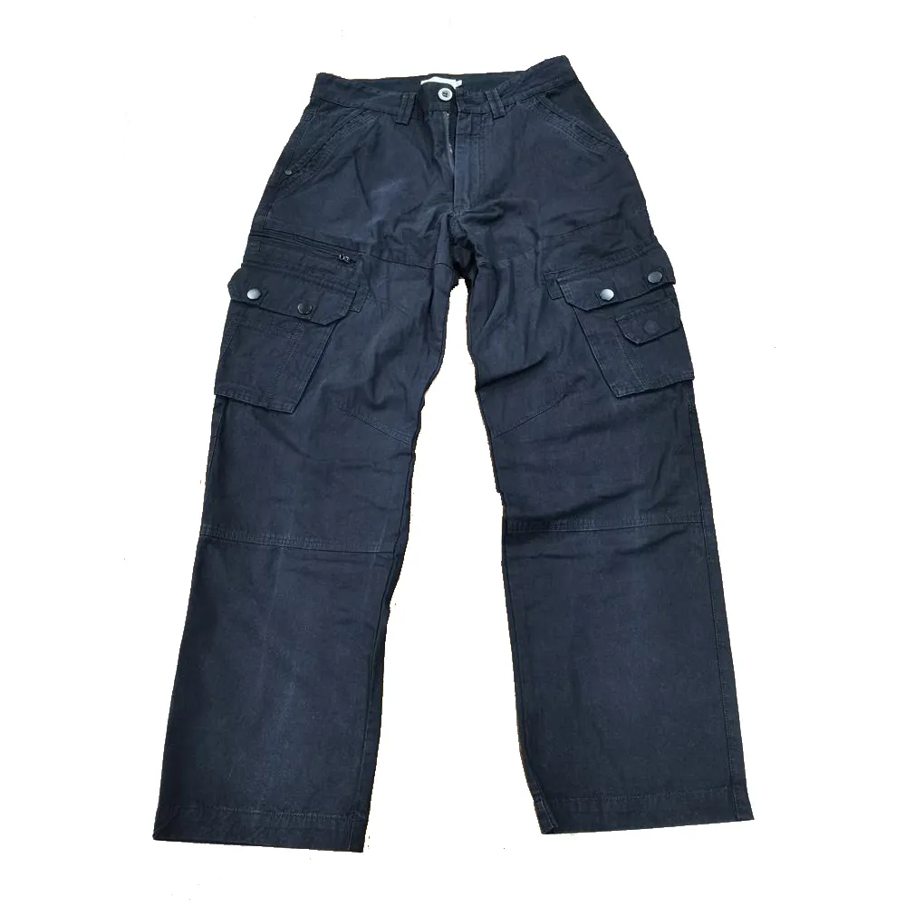 Fast ship embroidered logo zipper streetwear multi pocket cheap utility wholesale cargo pants for men