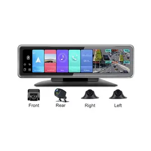 Dvr mobil 12 inci, kamera dasbor Full Hd 720P 4 saluran Android 9.0 4G 360 derajat, kamera mobil kotak hitam