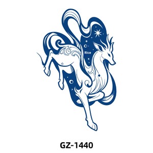 Nouveaux autocollants de tatouage aux herbes 2026, motifs animaux totemiques (araignée, dragon, serpent), imperméables et résistants à la transpiration, bleus, pour hommes et femmes - Product Image 3