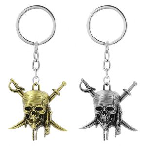 Caribbean Pirates Keychain Skeleton Shape Punk Keyring Vintage Aztec Gold Coin Captain Jack Pendant Charm <b>Key</b> <b>Chains</b> - Product Image 1