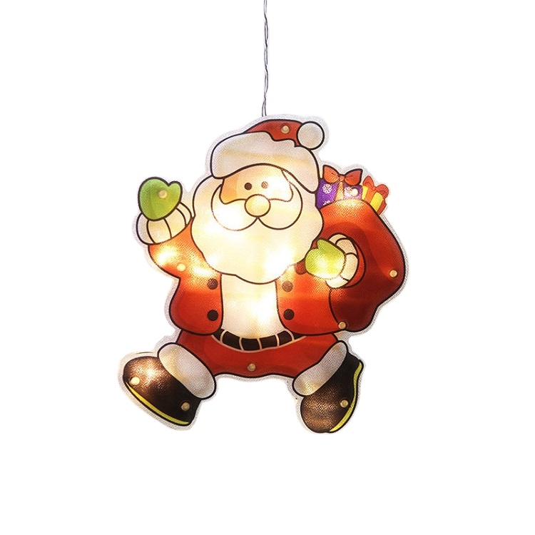 Светодиодные подвесные светильники на присоске для окон, Рождественское украшение для магазина, атмосфера, праздничное украшение