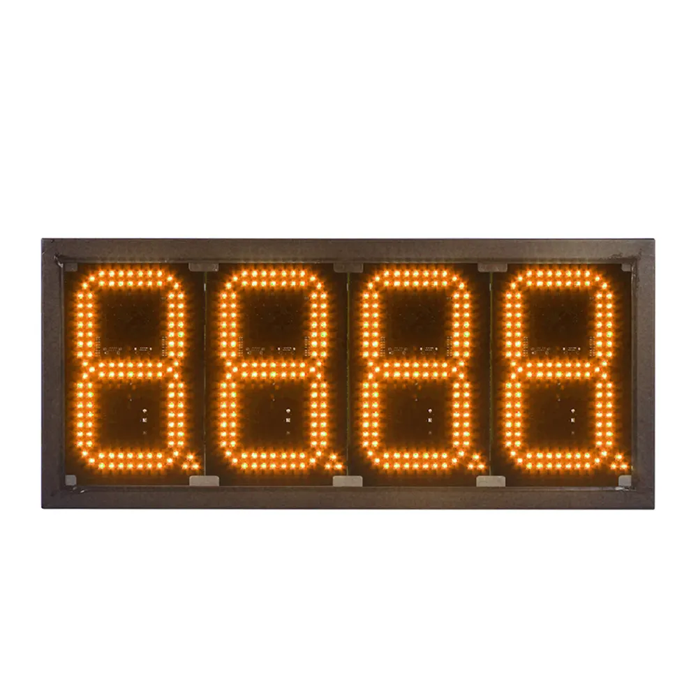 Venta gasolinera LED precio del aceite pantalla 8 pulgadas 8888 amarillo pantalla impermeable