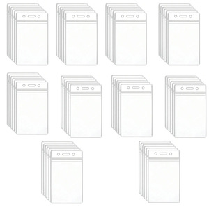 In stock: 11.5*6.8cm soft card <b>holder</b>, double-sided transparent vertical work badge, plastic work card, exhibition work permit. - Product Image 1