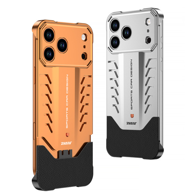 Dropship Orange Elastic Buckle Design Metal Aluminum Anti Drop Ultra Thinfor iPhone 17 Pro Max Heat Dissipation Metal Phone Case