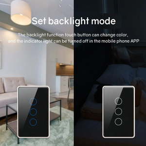 Marco de aluminio Panel de vidrio Control táctil WiFi Interruptor de pared inteligente 3 Gang 1 Way / 2 Way Tuya App <span class=keywords><strong>Alexa</strong></span> y Google Home Compatible - Product Image 5