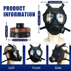 Masker <span class=keywords><strong>Gas</strong></span> <span class=keywords><strong>Respirator</strong></span> wajah penuh, dapat digunakan kembali dengan <span class=keywords><strong>Filter</strong></span> karbon aktif 40mm untuk <span class=keywords><strong>Gas</strong></span> kimia semprotan cat - Product Image 2