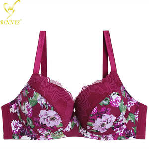 Binnys 38E, sujetadores de talla grande de alta calidad para mujer, ropa interior de nailon con estampado de flores para mujer, Sostenes sin tirantes con aros transpirables - Product Image 1