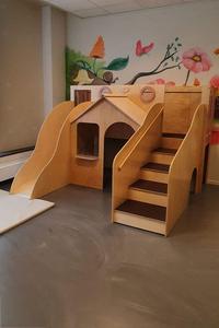 2024 Ensemble de jeu intérieur pour enfants nouveau design-Château en bois et petite maison avec toboggan combinant librement des pièces Autres meubles pour enfants - Product Image 3