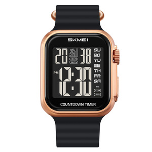 Skmei Digital Watch Square Case Silicone Strap Unisex Sport Electronic Watch With Countdown Timer And Dual Time Display - Product Image 5