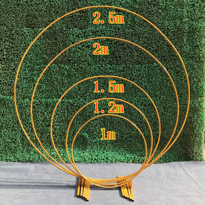 Balloons Flower Arches <b>Backdrop</b> <b>Stand</b> Kit Birthday Party Decoration Golden Round Metal Arch Wedding - Product Image 2