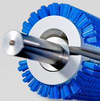 Rouleau de brosse de nettoyage pour convoyeur avec arbre en acier inoxydable, rouleau rotatif à poils en nylon
