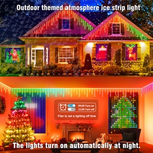 Luces Navideñas Inteligentes RGBIC para Exteriores, Resistentes al Agua IP65, Control por Aplicación, Control Remoto, Cambio de Color RGB, Sincronización con Música - Product Image 5