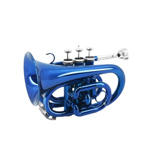 Vente en gros de <span class=keywords><strong>trompette</strong></span> de poche <span class=keywords><strong>bleue</strong></span> si plate pour une performance professionnelle - Product Image 1