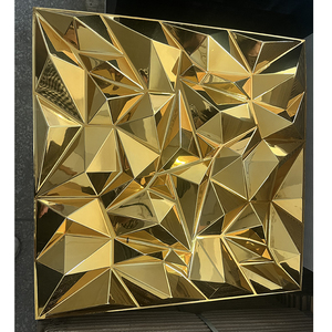 Papier peint décoratif brillant 3D effet miroir, panneau mural 3D en PVC pour <span class=keywords><strong>intérieur</strong></span> - Product Image 5