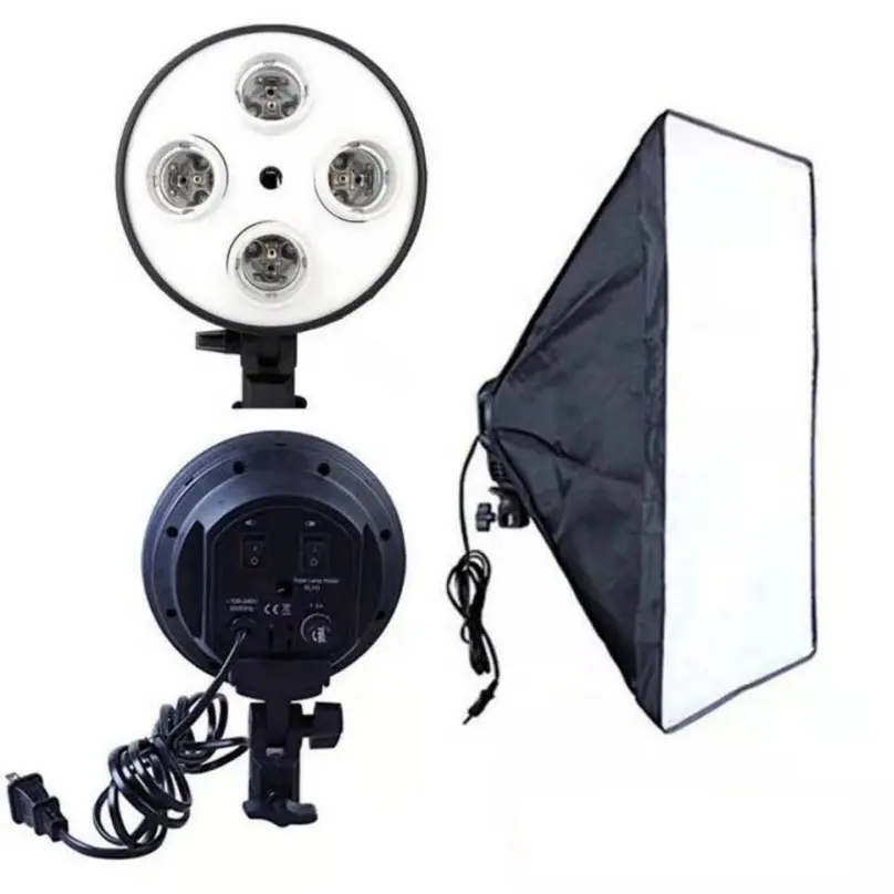 Takenoken Photo Studio Zubehör Softbox 50x70cm Fotografie Beleuchtungs set mit Licht reflektoren mit vier Lampen kopfs ockeln