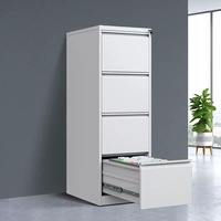 Archivador Vertical Moderno de 4 Cajones con Panel de Madera para Almacenamiento de Documentos y Carpetas en Oficina, Hogar y Escuela