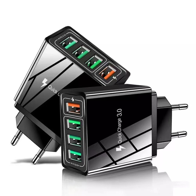 Mobile Phone Charger 4 USB Port Quick Charge 3.0 30W QC3.0 USB Wall Charger