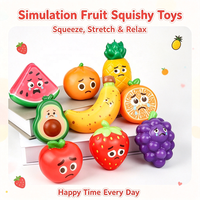 Jouet Squishy Fruité de Dessin Animé, Jouet à Presser en PU à Remontée Lente en Forme de Fruit Alimentaire, Jouet Anti-Stress Fidget, Ornement, Vente en Gros
