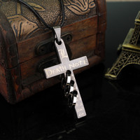 Collar con Colgante de Cruz de Death Note de Moda para Mujer, Collares de Anime y Cómics, Accesorios de Joyería