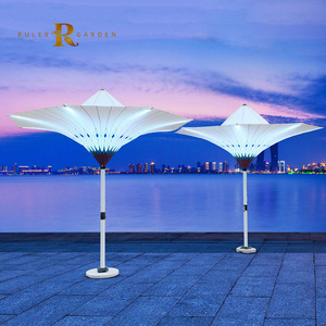 Nouvelle conception de <span class=keywords><strong>parasol</strong></span> électrique rond <span class=keywords><strong>pour</strong></span> jardin, résistant aux UV, avec éclairage LED, imperméable, pliable, <span class=keywords><strong>pour</strong></span> l'extérieur - Product Image 1