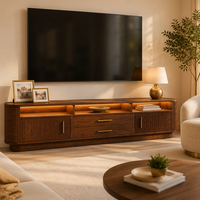 Table console moderne en bois avec tiroirs de rangement, meuble TV pour salon, chambre, hôtel, appartement