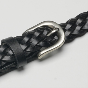 Hot-selling High-quality Ladies Top-grain Leather No-<b>drilling</b> <b>Hand</b>-woven Vintage Commuting Casual Versatile Pin Buckle Belt - Product Image 6
