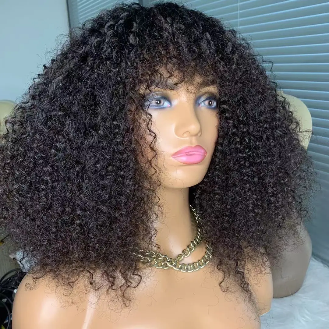 Kinky Curly Afro Full Lace Short Hair Wigs For Women, Best Quality No Glue Human Hair Invisible Swiss Lace Frontal Wig