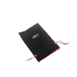 Bolsa de Terciopelo Negro con Cordón y Logotipo Personalizado, Forro de Satén, Bolsas para Dados Personalizadas, Embalaje Textil, Regalos Promocionales, Muestras Gratis - Product Image 1