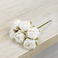 Mini bouquet de bourgeons de roses artificielles en tissu de soie, têtes florales faites à la main pour les cadeaux de mariage, la décoration de boîtes cadeaux DIY