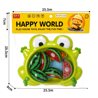 Ensemble de 9 jouets à découper pelables Durian et pastèque, plateau grenouille, jeu d'imitation cuisine et aliments pour enfants