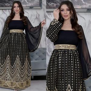 Aïd <span class=keywords><strong>Djellaba</strong></span>, caftan marocain, robe longue de soirée pour femmes musulmanes, Abaya de Dubaï, caftan de Turquie, robe jalabiya islamique du Ramadan - Product Image 3