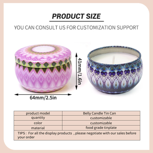 2.2Oz 12Pcs Sáp Đậu Nành Nến Container Với Nắp Hộp Kim Loại Nến Tin Jar Hương Thơm Biểu Tượng Nến Thơm - Product Image 2