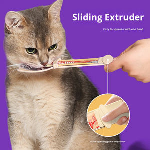 Adorable Cuillère Distributrice de Friandises pour Chat Semi-Automatique en Plastique Étanche, Motif Uni, Emballage en Sac OPP, pour Animaux de Compagnie - Product Image 1