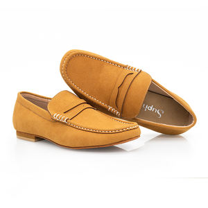 Sepatu Pantofel Serat Mikro Pria, Sneaker Salsa Ballroom Latin Kuning Lembut untuk Lelaki - Product Image 2