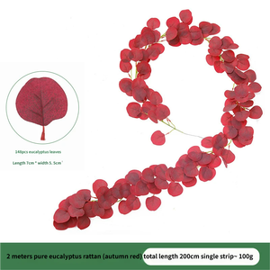Vigne de feuilles d'eucalyptus artificielles de 200 cm, très vendue, pour usage intérieur, décoration de la maison, plante artificielle au toucher réel - Product Image 4