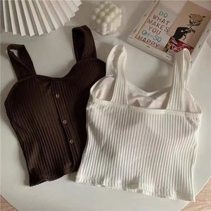 Crop Top Estilo Corsé Y2k Moda Coreana de Verano 2023 Nueva Ropa de Mujer de Punto Casual Básico Chaleco Ajustado <span class=keywords><strong>Sujetador</strong></span> Dulce Tops Femeninos - Product Image 4