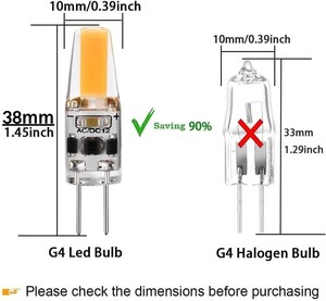 Dimmable <span class=keywords><strong>Mini</strong></span> G4 LED COB Lampe 2W 3W 6W Ampoule AC DC 12V 220V Bougies Remplacer 30W 40W Halogène pour Lustre <span class=keywords><strong>Spot</strong></span> - Product Image 3