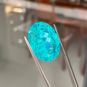 <span class=keywords><strong>Tormalina</strong></span> Colore Paraiba Taglio Ovale con Eccellente Qualità del Colore, Gemma Sciolta da 1-20 Carati, Pura come l'Occhio di un Angelo - Product Image 2