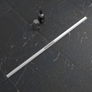 Drain <span class=keywords><strong>de</strong></span> douche linéaire moderne en acier inoxydable chromé, adaptable, avec système anti-odeurs intégré - Product Image 5
