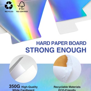 Caja de Regalo de Lujo Ecológica con Logotipo Personalizado, Papel Holográfico y Cintas - Product Image 4