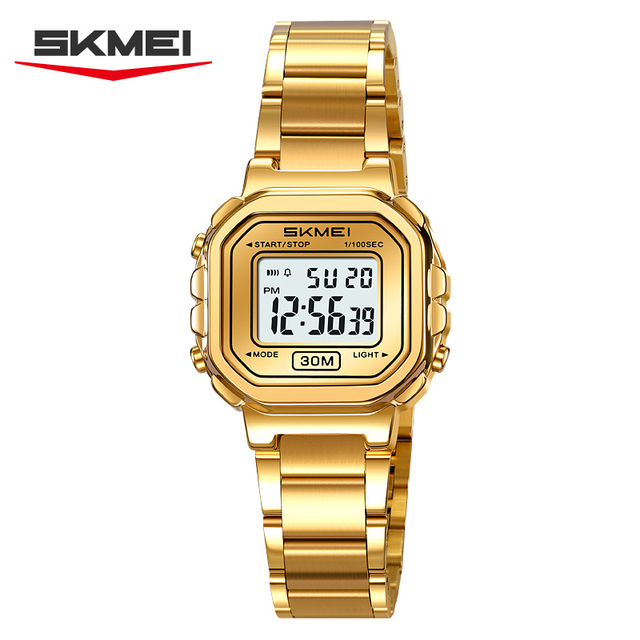 SKMEI 2387 Wholesale Luxury Vintage Fashion Night Creative Light Display Stainless Steel Men's Electronic Watch
