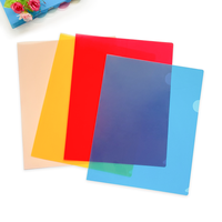 Carpeta de Presentación en Forma de L, Tamaño A4, Material PP Transparente, Bolsa de Almacenamiento de Archivos de Una Sola Página en Varios Colores